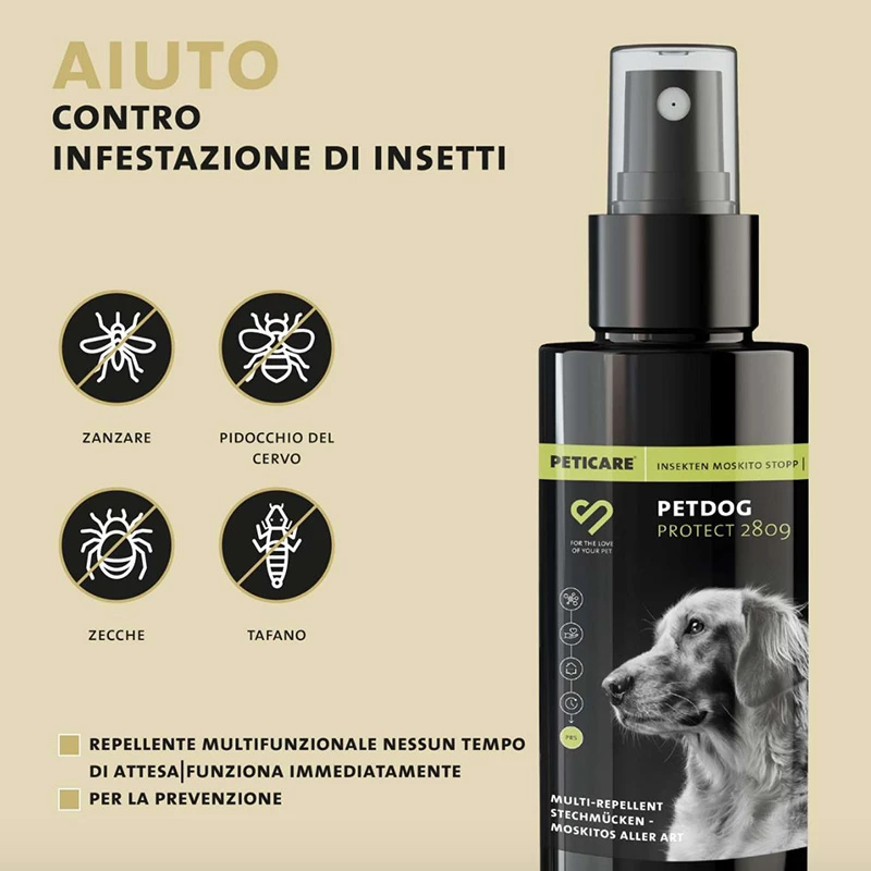 PETICARE - PROTECT 2809 - INSETTI, ZANZARE E TAFANI - MULTI REPELLENTE - immagine 4